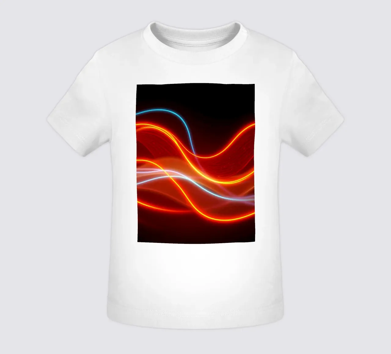 sfondo con modelli di luce fluidi che creano un'atmosfera dinamica. maglietta neonato da DesignDoodle