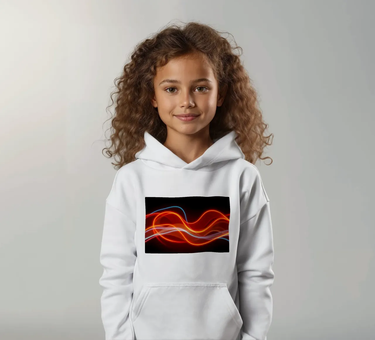 de l'arrière-plan avec des motifs lumineux fluides créant une sweat à capuche enfant de DesignDoodle