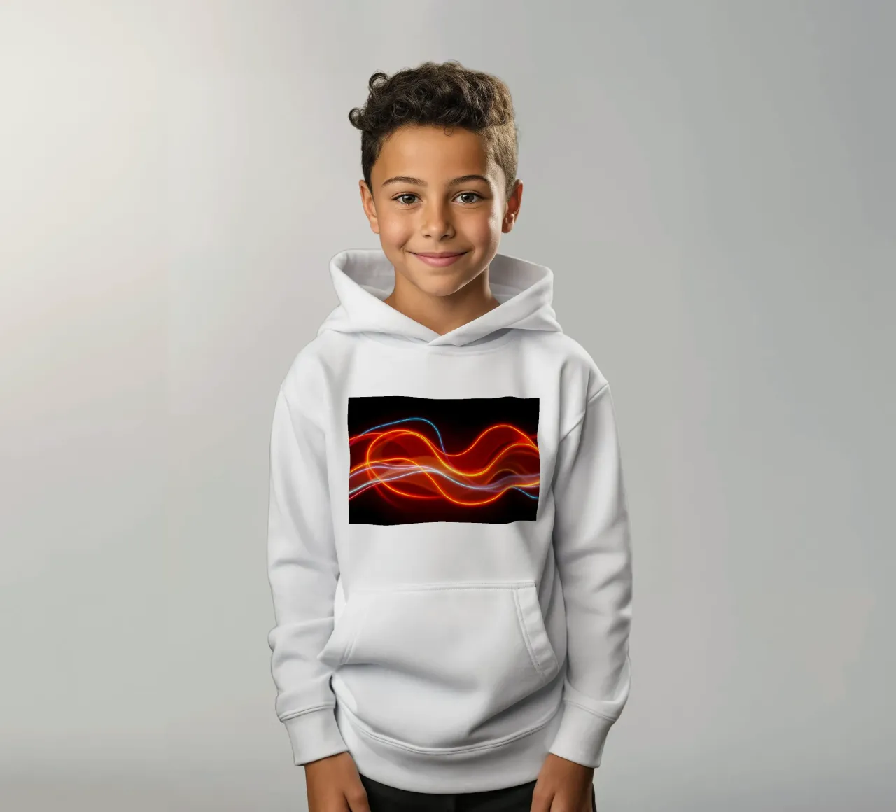 de l'arrière-plan avec des motifs lumineux fluides créant une sweat à capuche enfant de DesignDoodle