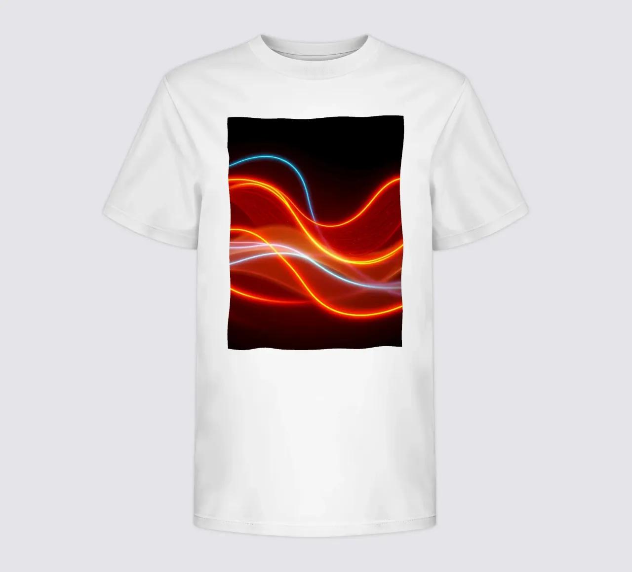 background with flowing light patterns creating a dynamic kids t-shirt by DesignDoodle