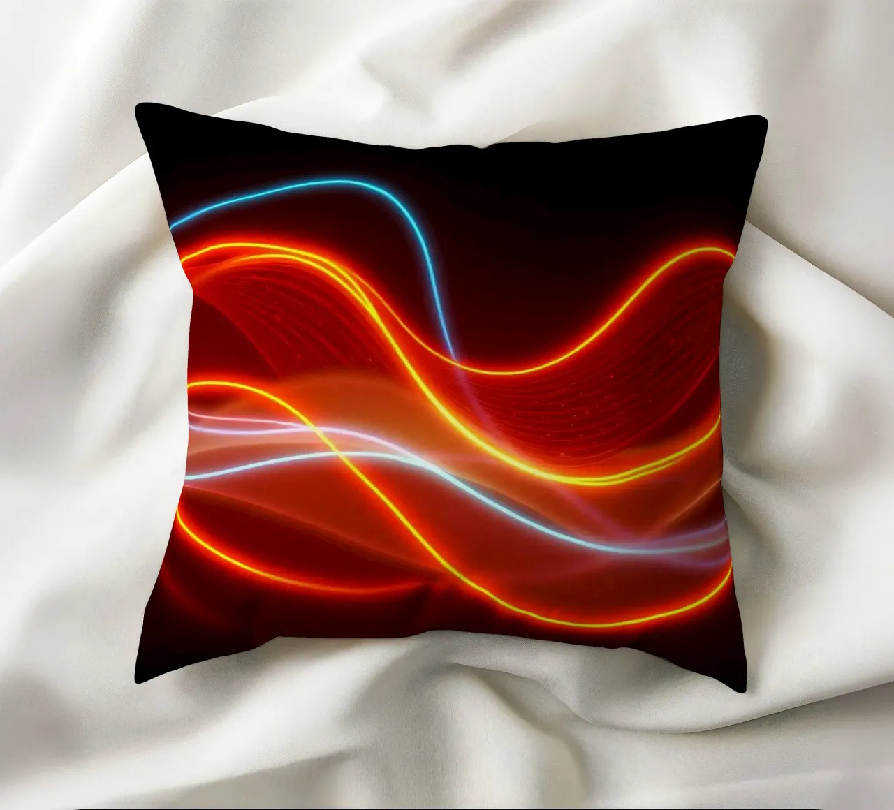 sfondo con modelli di luce fluidi che creano un'atmosfera dinamica. cuscino da DesignDoodle