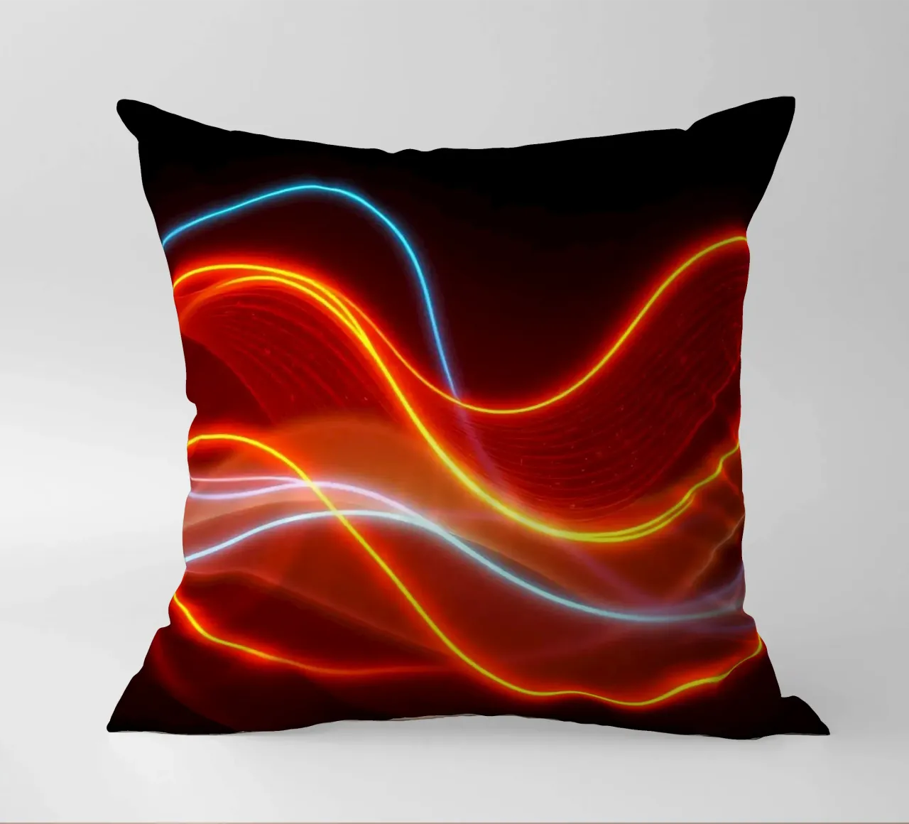 sfondo con modelli di luce fluidi che creano un'atmosfera dinamica. cuscino da DesignDoodle