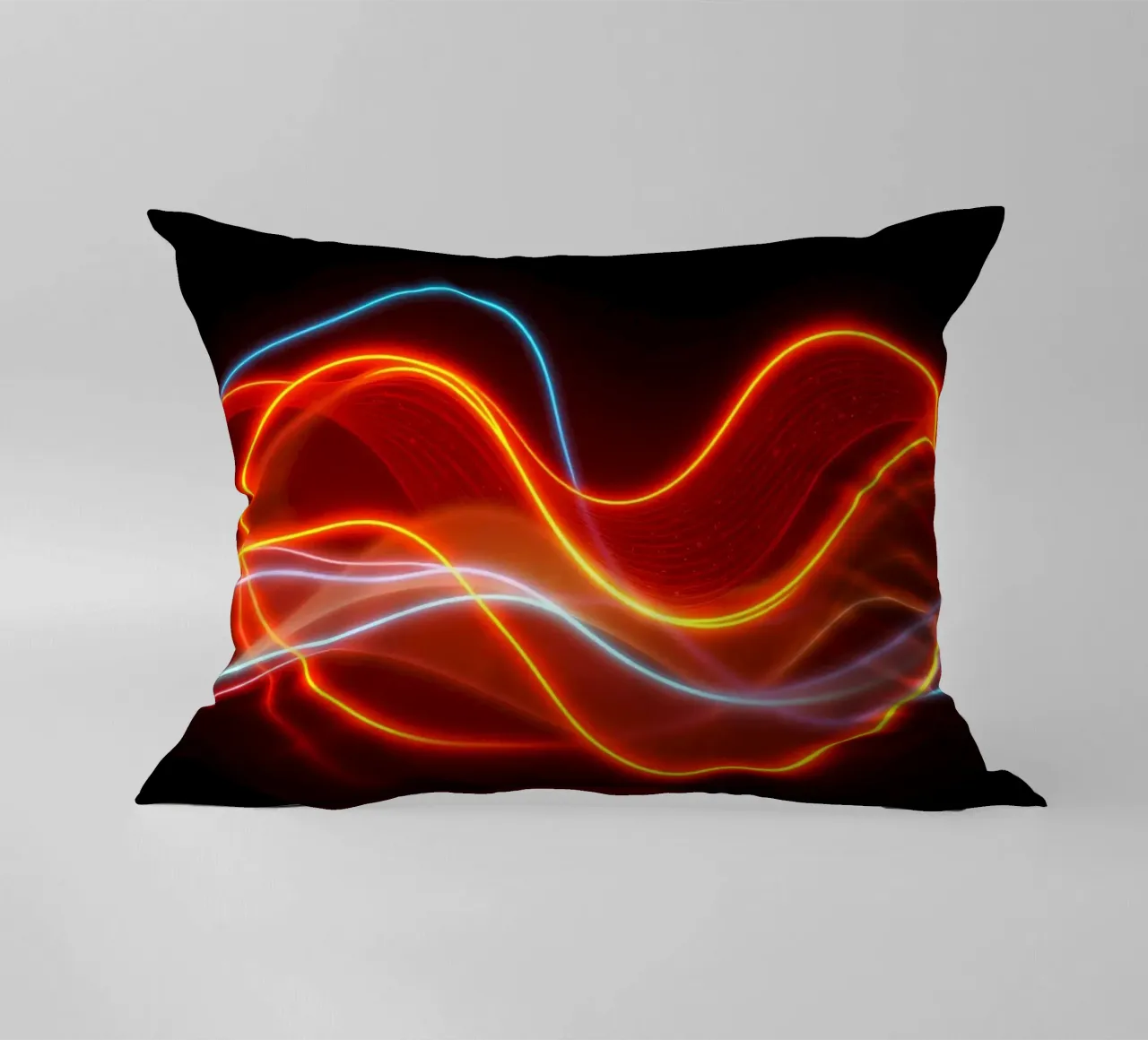 sfondo con modelli di luce fluidi che creano un'atmosfera dinamica. cuscino da DesignDoodle