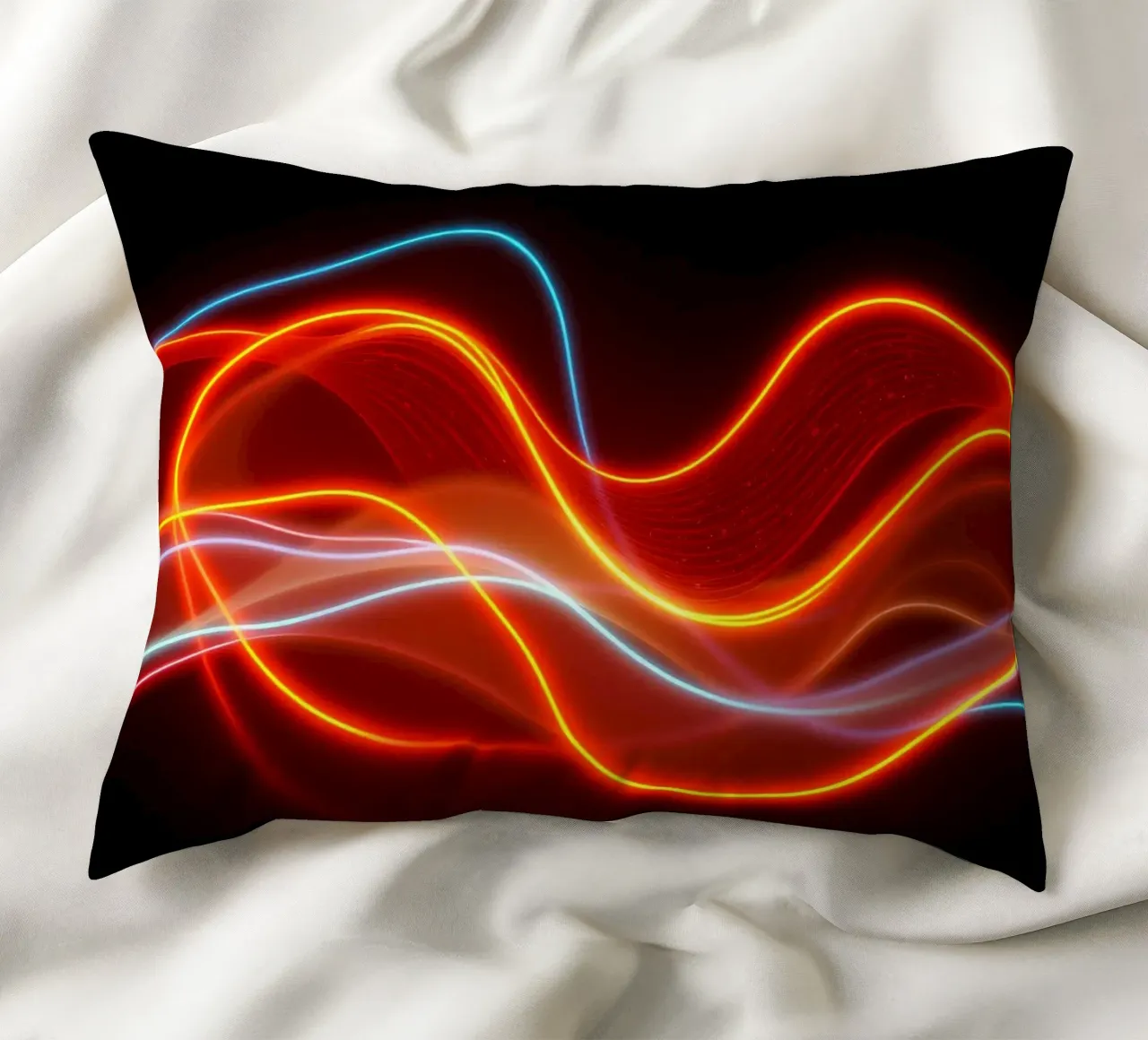sfondo con modelli di luce fluidi che creano un'atmosfera dinamica. cuscino da DesignDoodle