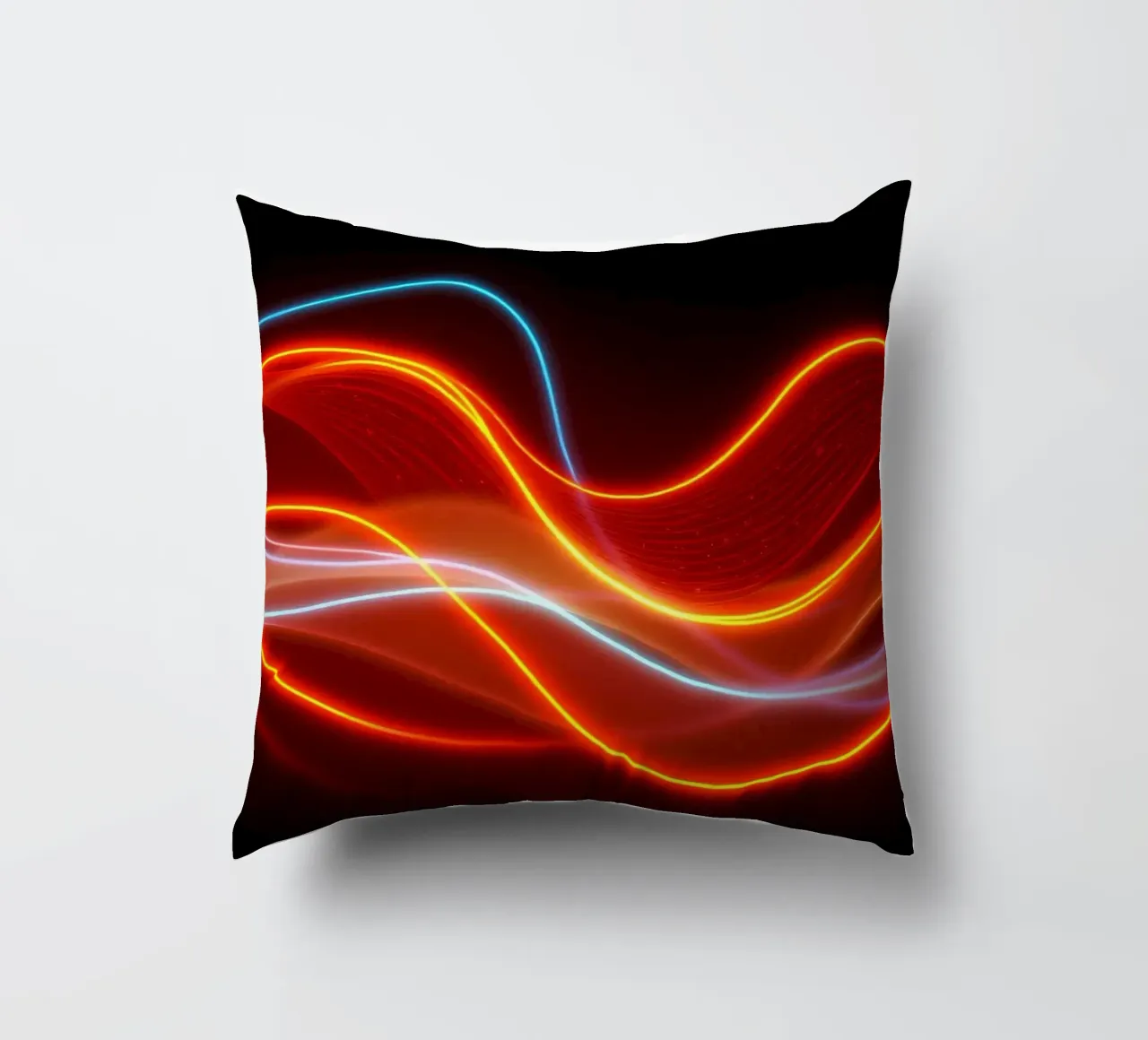 sfondo con modelli di luce fluidi che creano un'atmosfera dinamica. cuscino da DesignDoodle