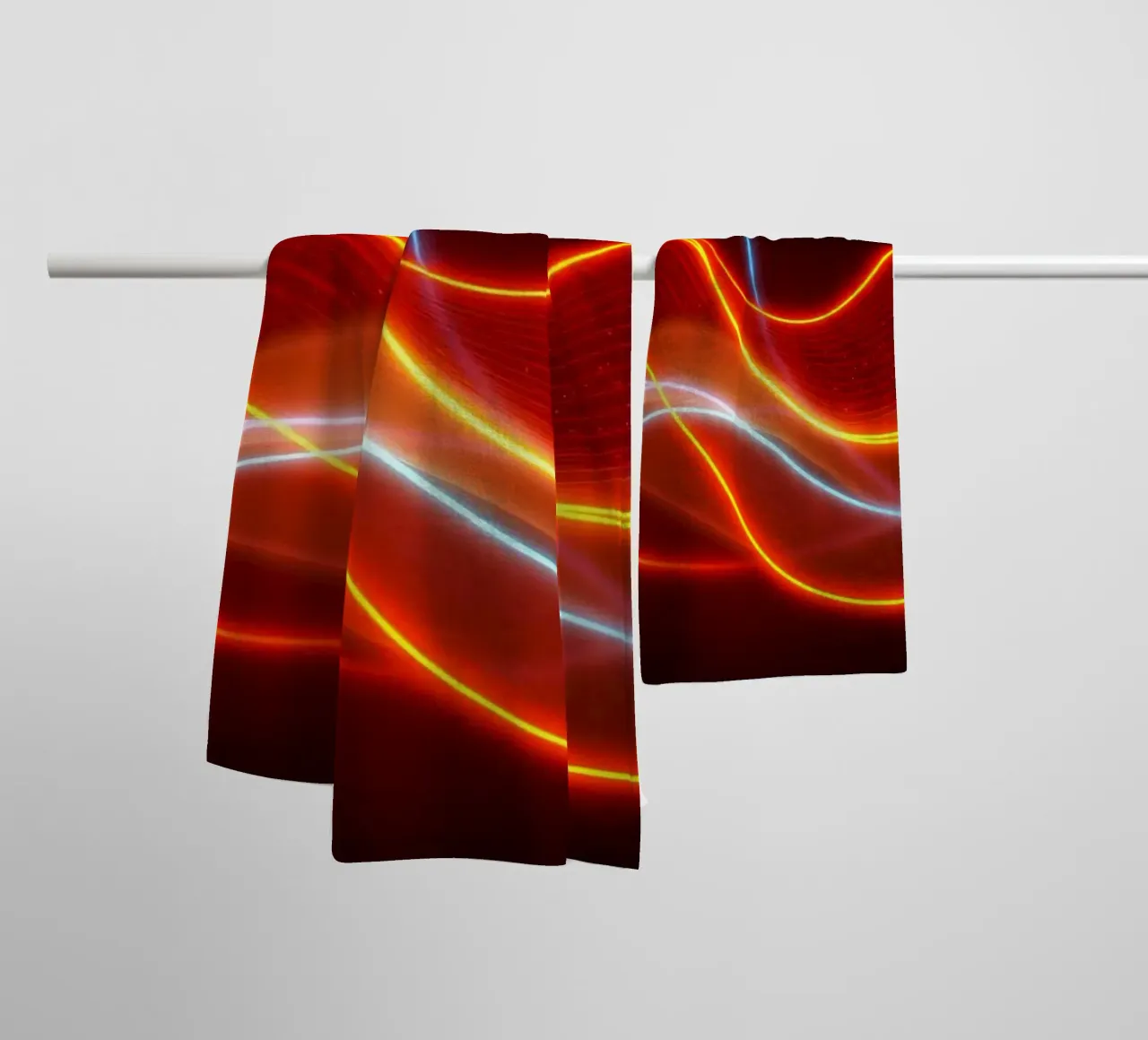 background with flowing light patterns creating a dynamic towel by DesignDoodle