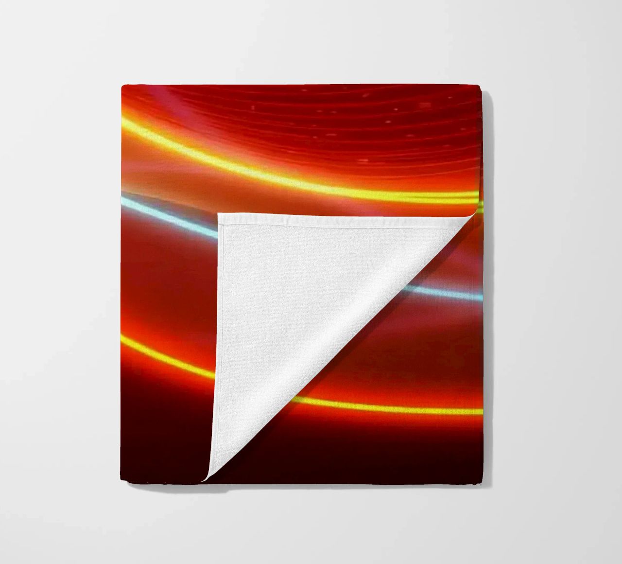 background with flowing light patterns creating a dynamic beach towel by DesignDoodle
