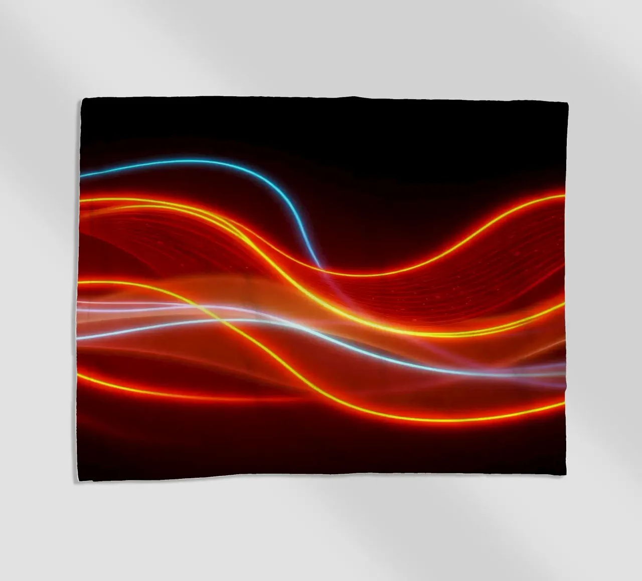 background with flowing light patterns creating a dynamic beach towel by DesignDoodle