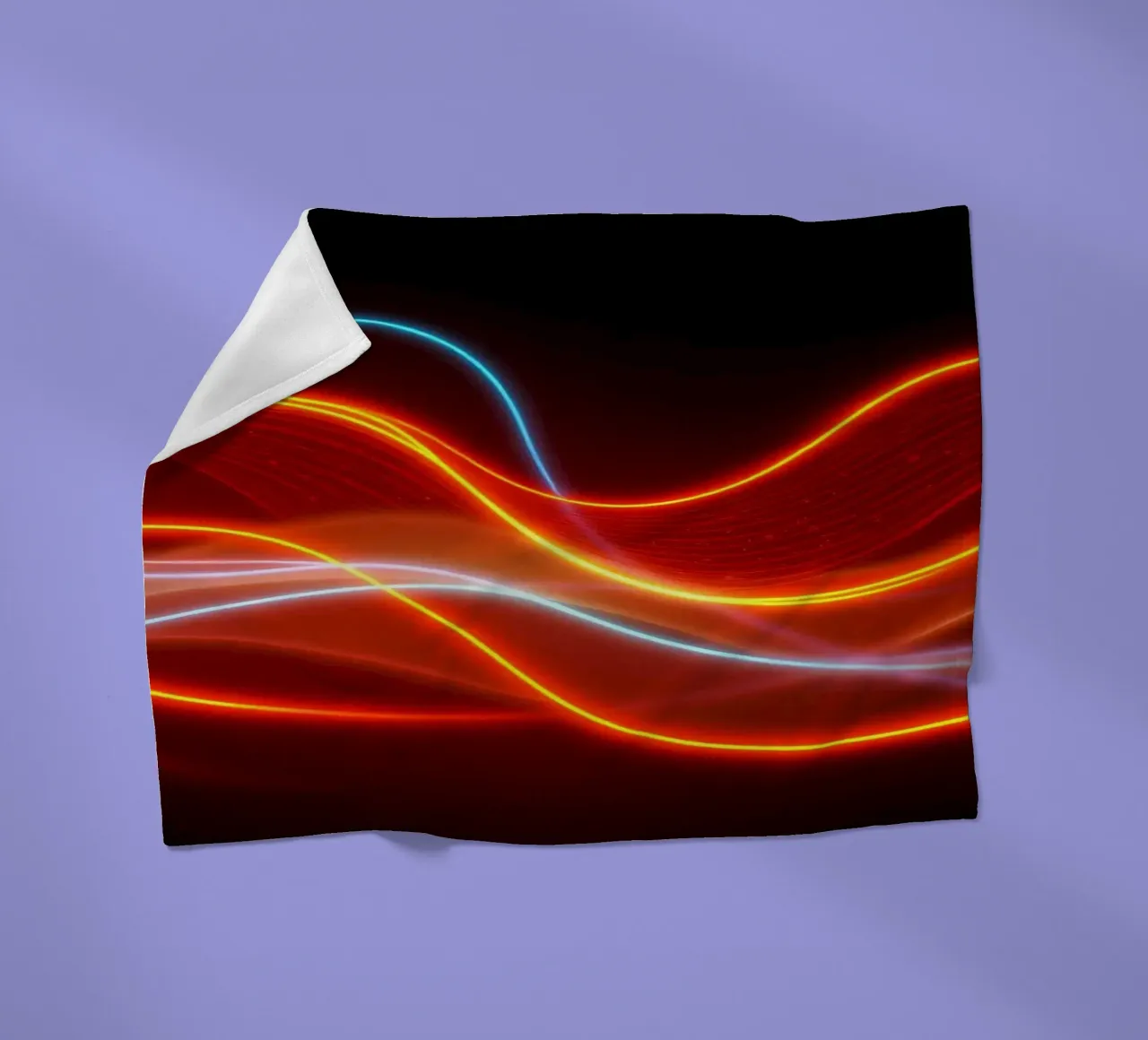 background with flowing light patterns creating a dynamic fleece blanket by DesignDoodle