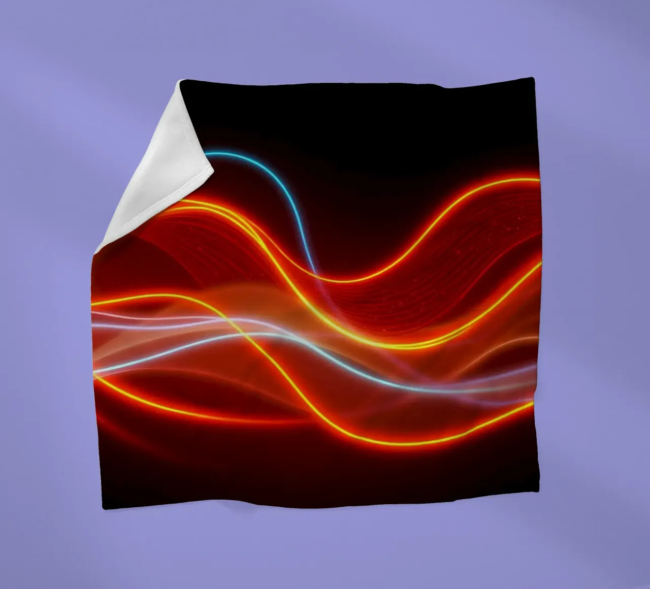 background with flowing light patterns creating a dynamic fleece blanket by DesignDoodle