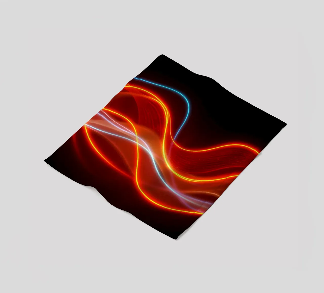 background with flowing light patterns creating a dynamic fleece blanket by DesignDoodle