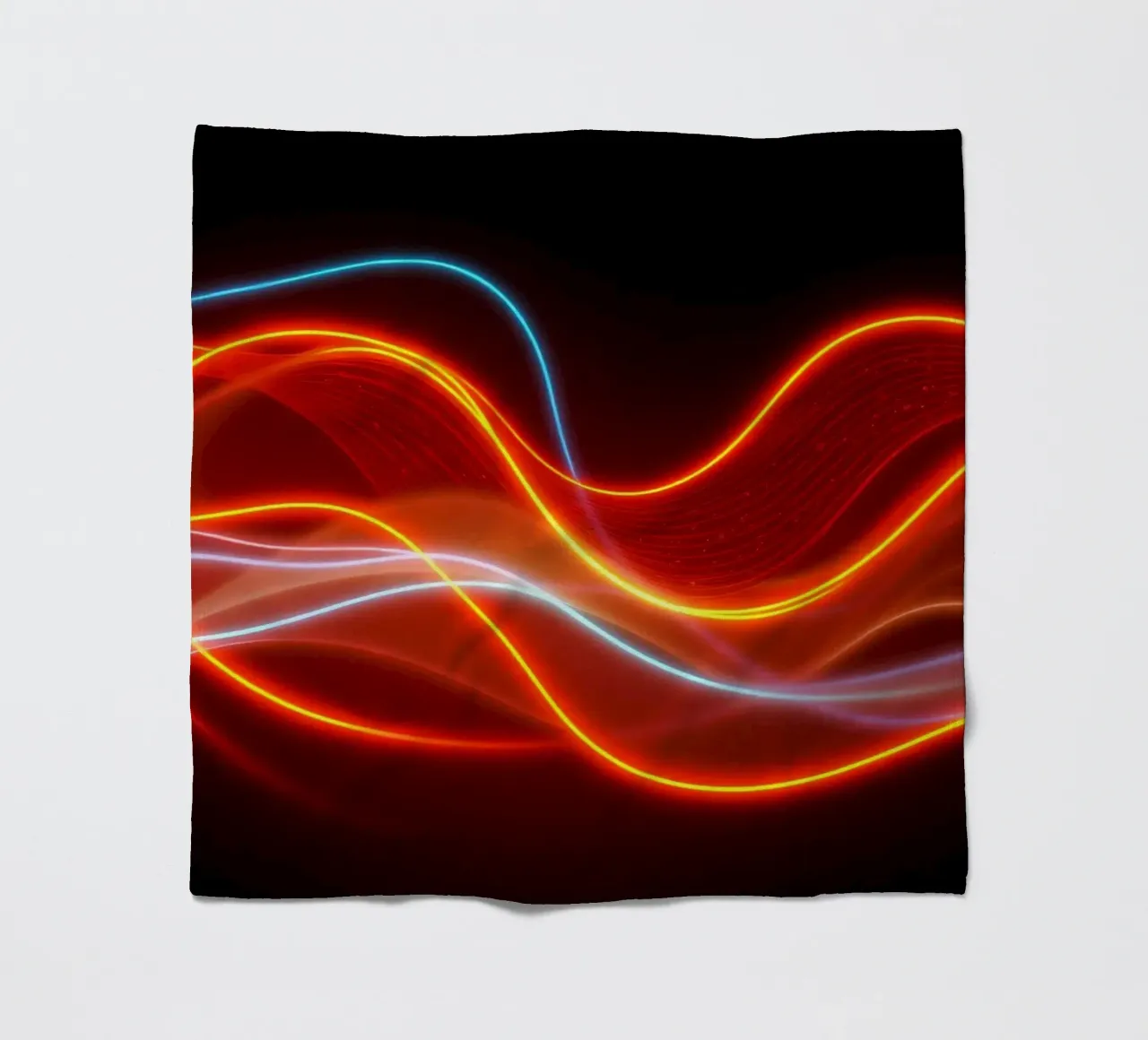 background with flowing light patterns creating a dynamic fleece blanket by DesignDoodle