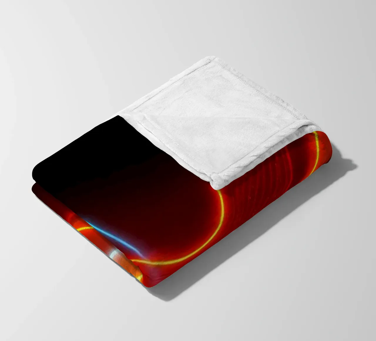 background with flowing light patterns creating a dynamic fleece blanket by DesignDoodle
