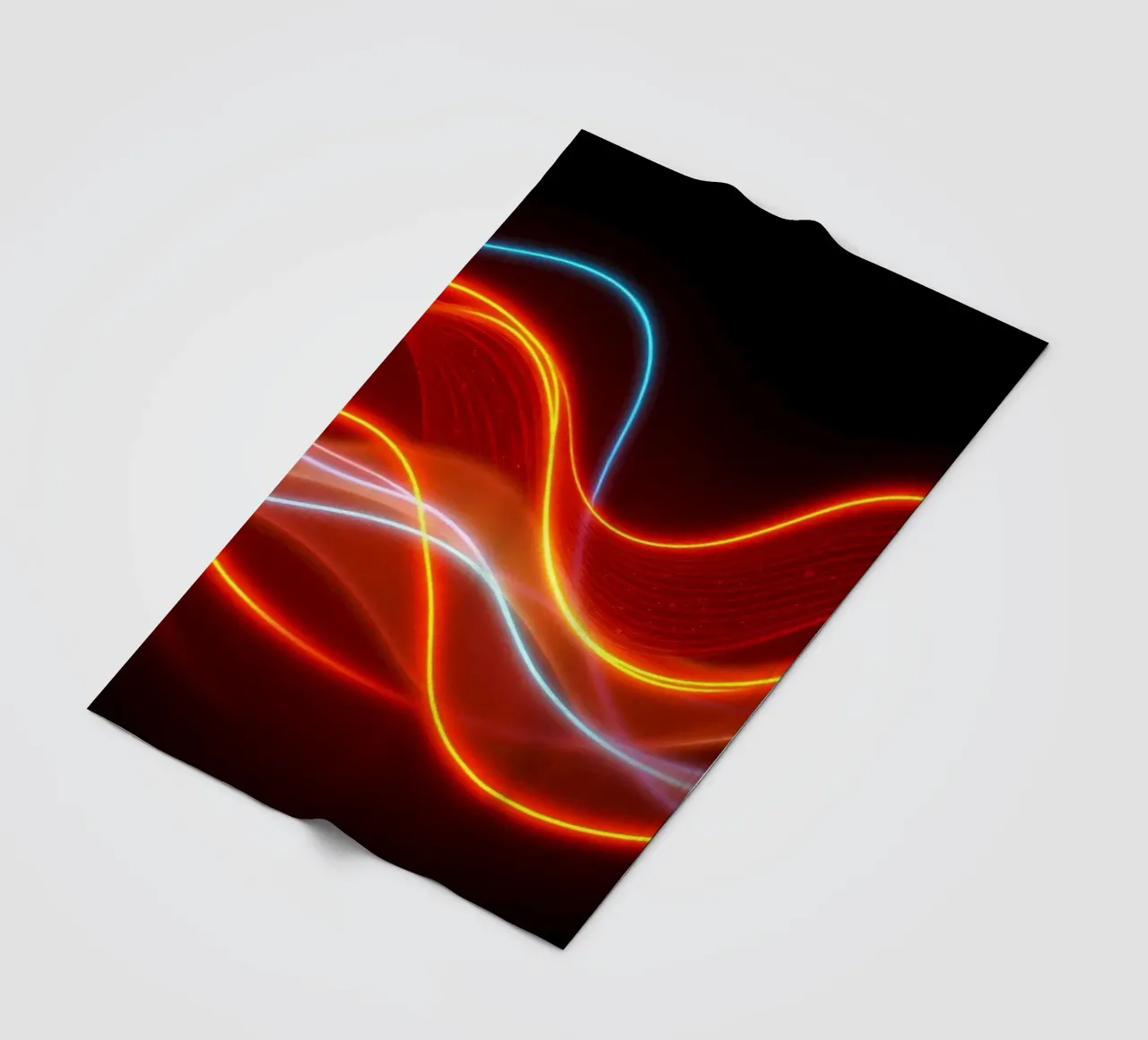 background with flowing light patterns creating a dynamic fleece blanket by DesignDoodle