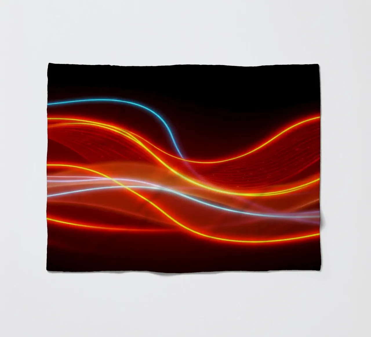 background with flowing light patterns creating a dynamic fleece blanket by DesignDoodle