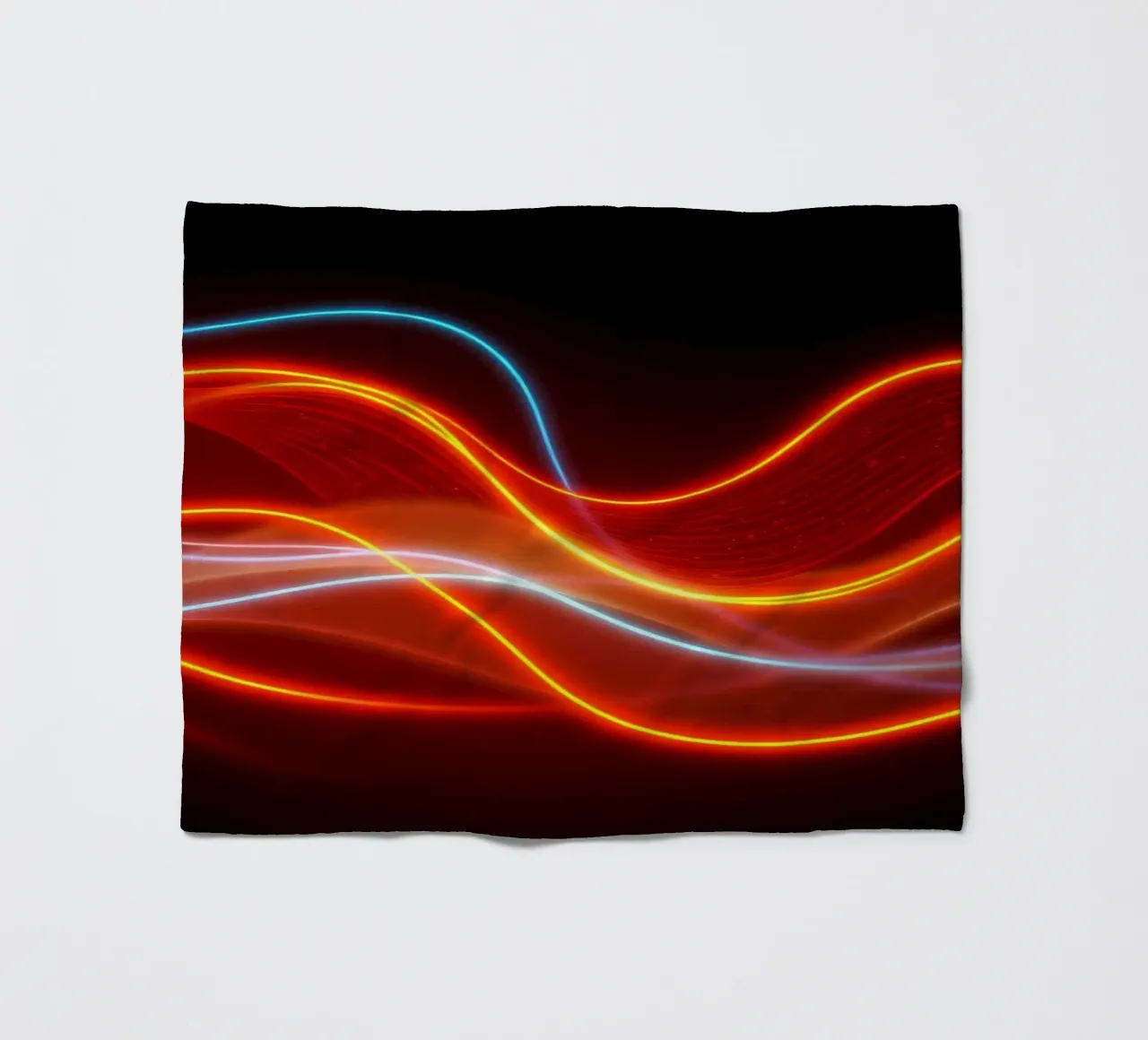 background with flowing light patterns creating a dynamic fleece blanket by DesignDoodle