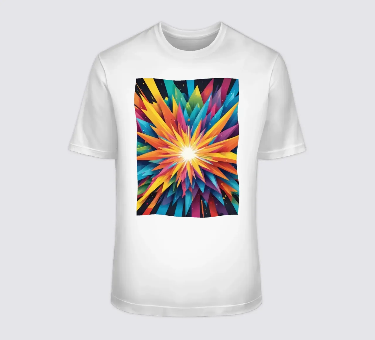 Explosie van kleuren die een abstract ontwerp creëren voor creatieve t-shirt van DesignDoodle