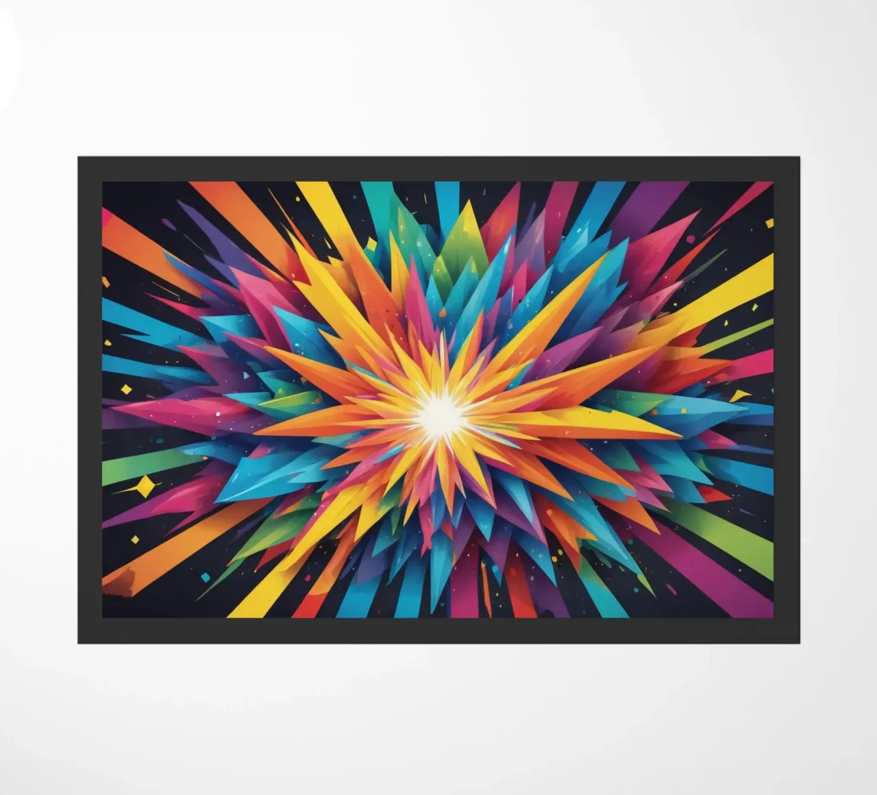 explosion of colors creating an abstract design for creative doormat by DesignDoodle