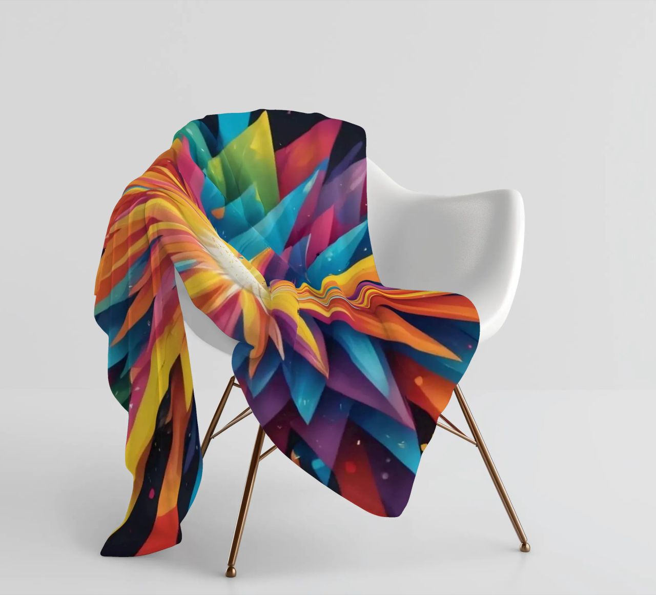 explosion of colors creating an abstract design for creative fleece blanket by DesignDoodle