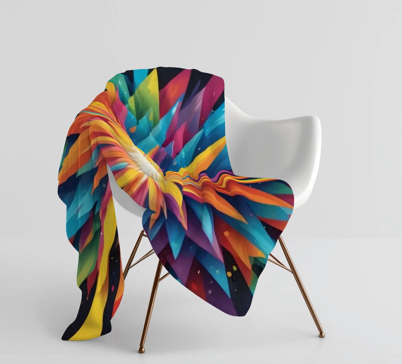 explosion of colors creating an abstract design for creative fleece blanket by DesignDoodle