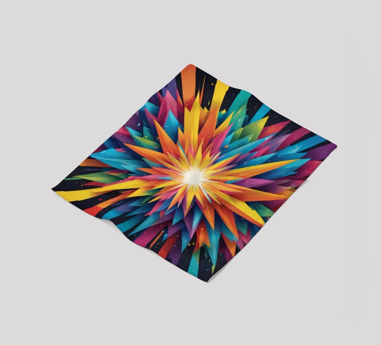 explosion of colors creating an abstract design for creative fleece blanket by DesignDoodle