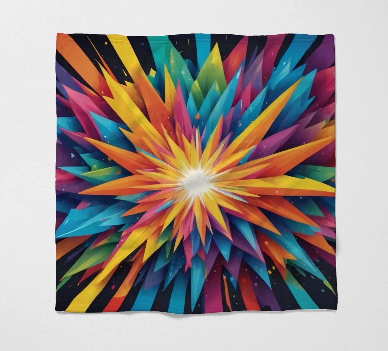 explosion of colors creating an abstract design for creative fleece blanket by DesignDoodle