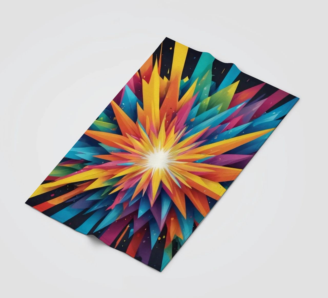explosion of colors creating an abstract design for creative fleece blanket by DesignDoodle