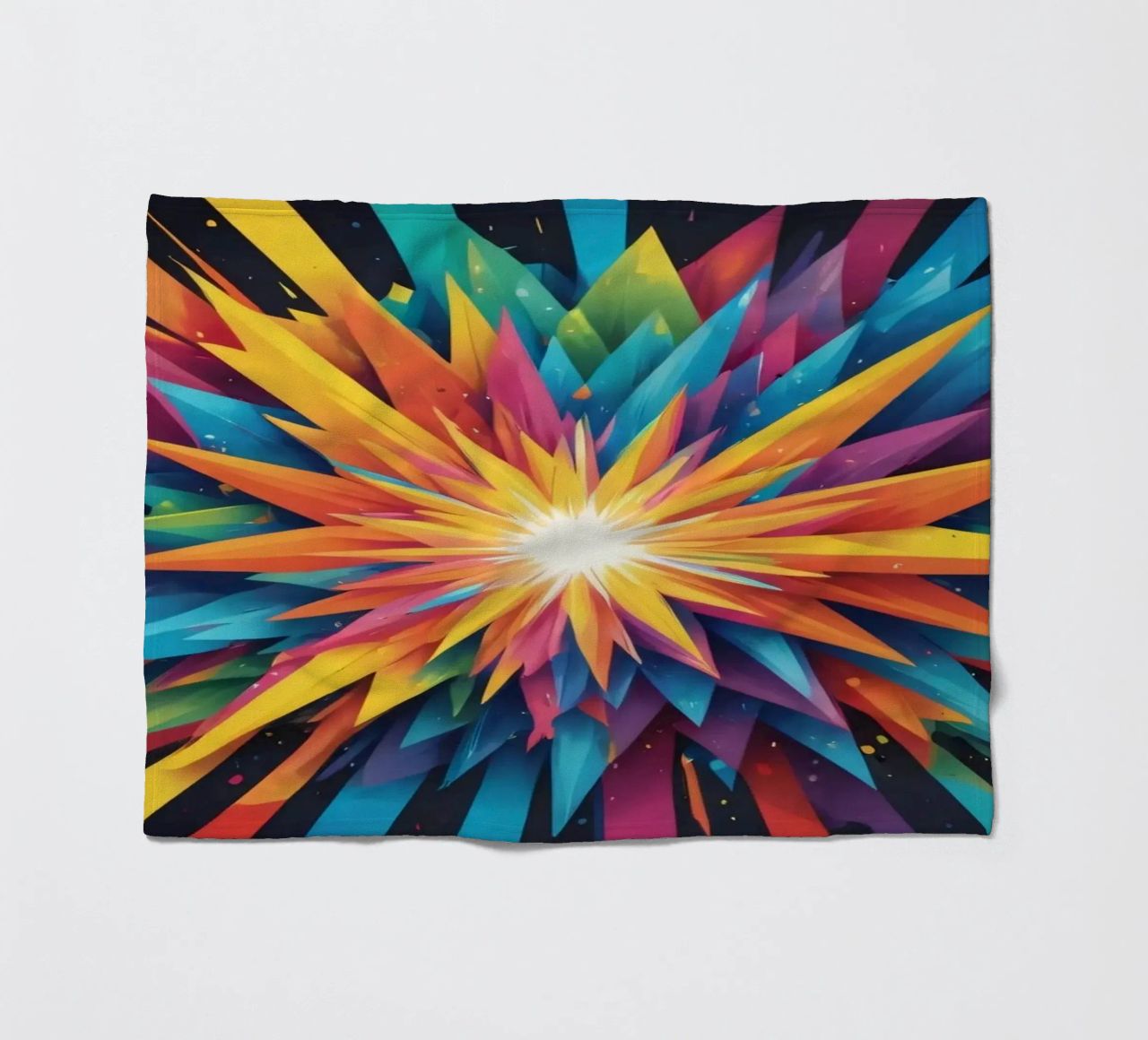 explosion of colors creating an abstract design for creative fleece blanket by DesignDoodle