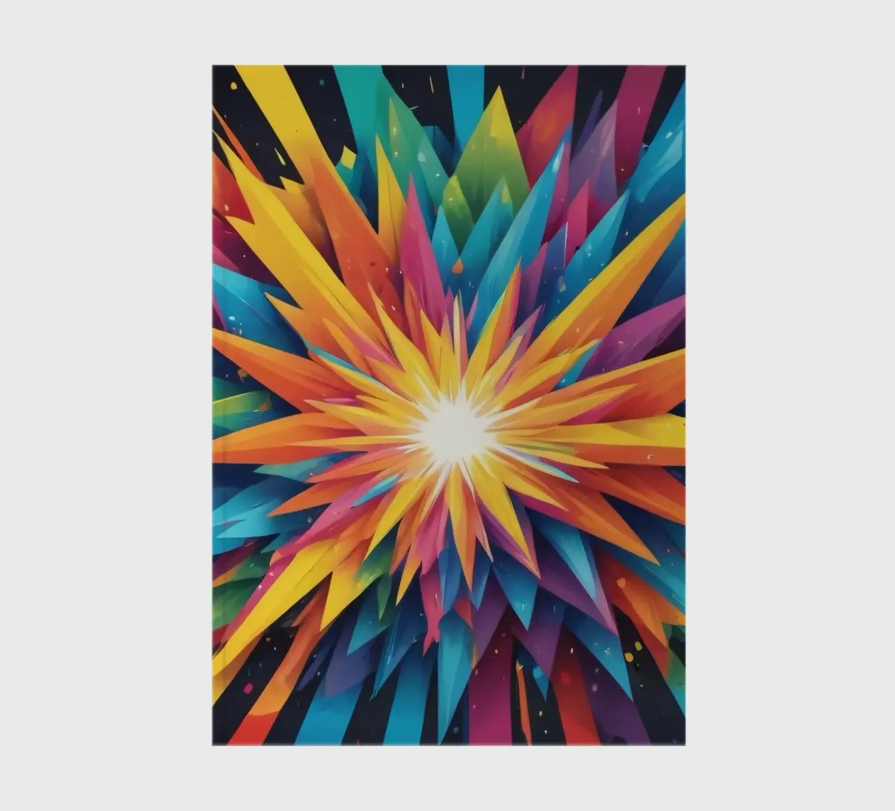 explosion of colors creating an abstract design for creative notebook by DesignDoodle