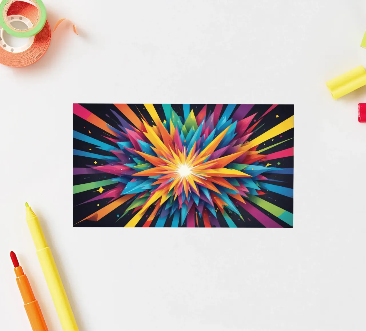 explosion of colors creating an abstract design for creative sticker by DesignDoodle
