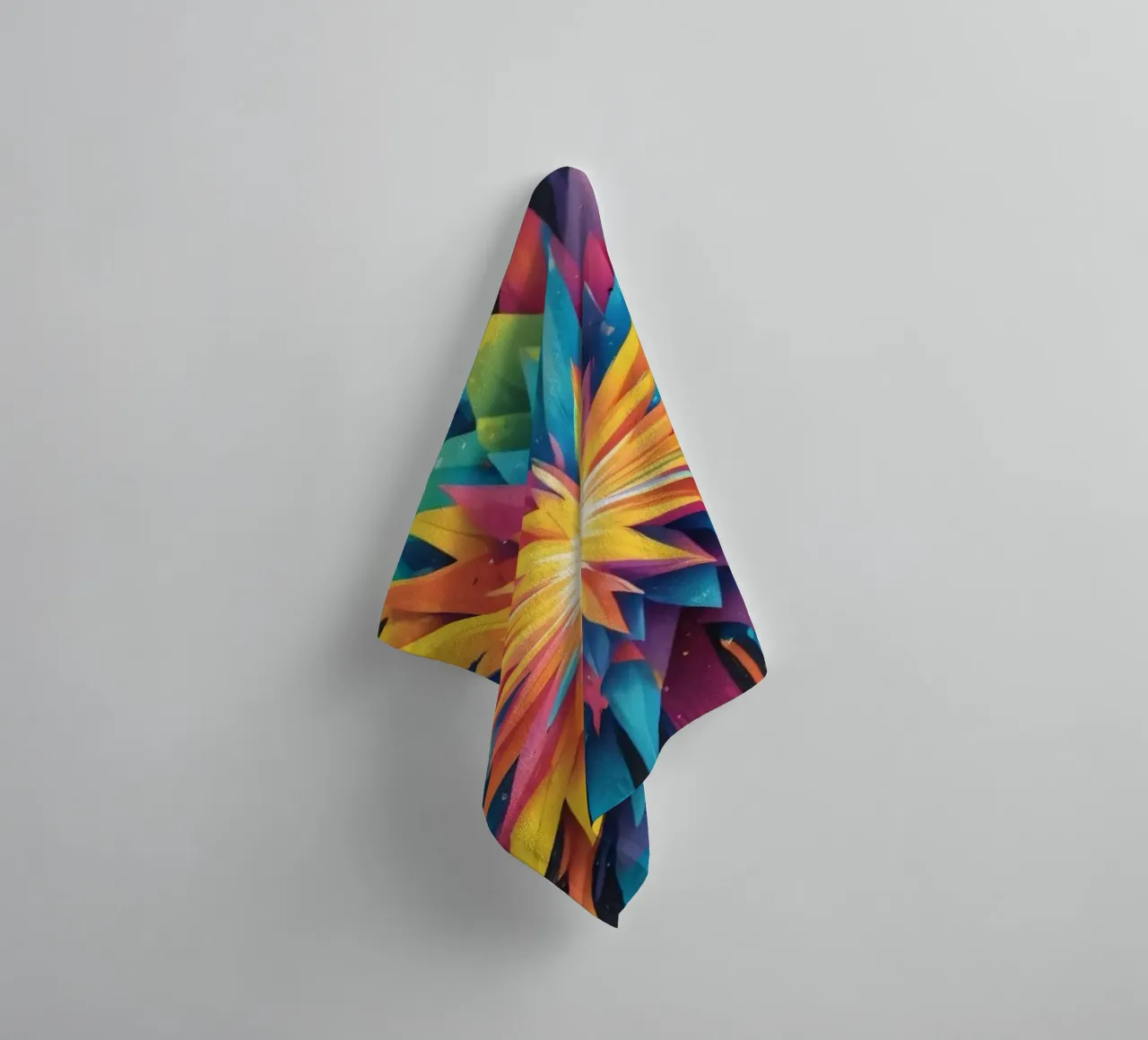 un'esplosione di colori che crea un design astratto per un'esperienza creativa. asciugamano da bagno da DesignDoodle