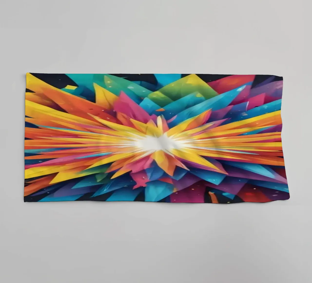 explosion de couleurs créant un design abstrait pour les créatifs serviette de bain de DesignDoodle