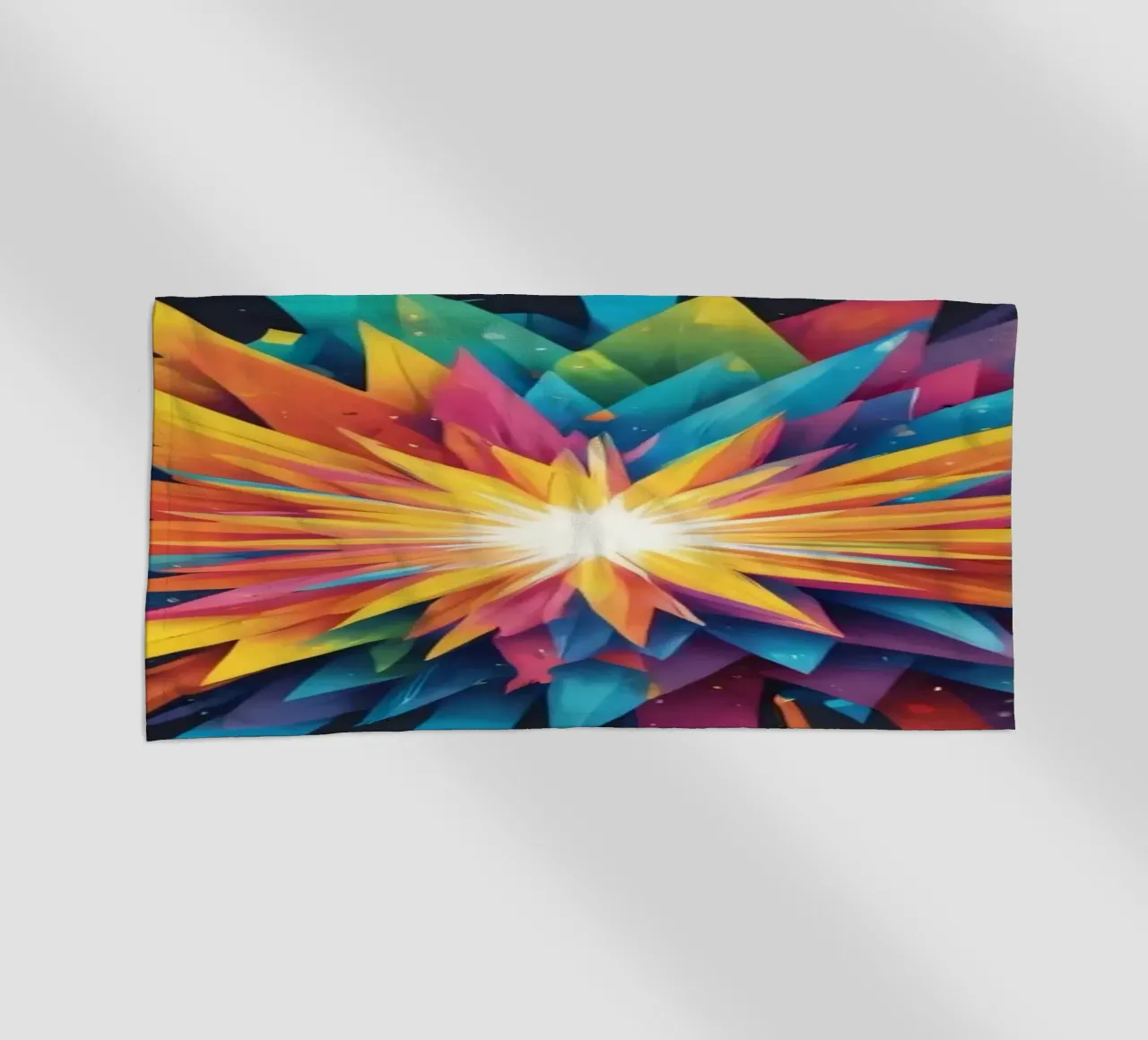 explosion of colors creating an abstract design for creative beach towel by DesignDoodle