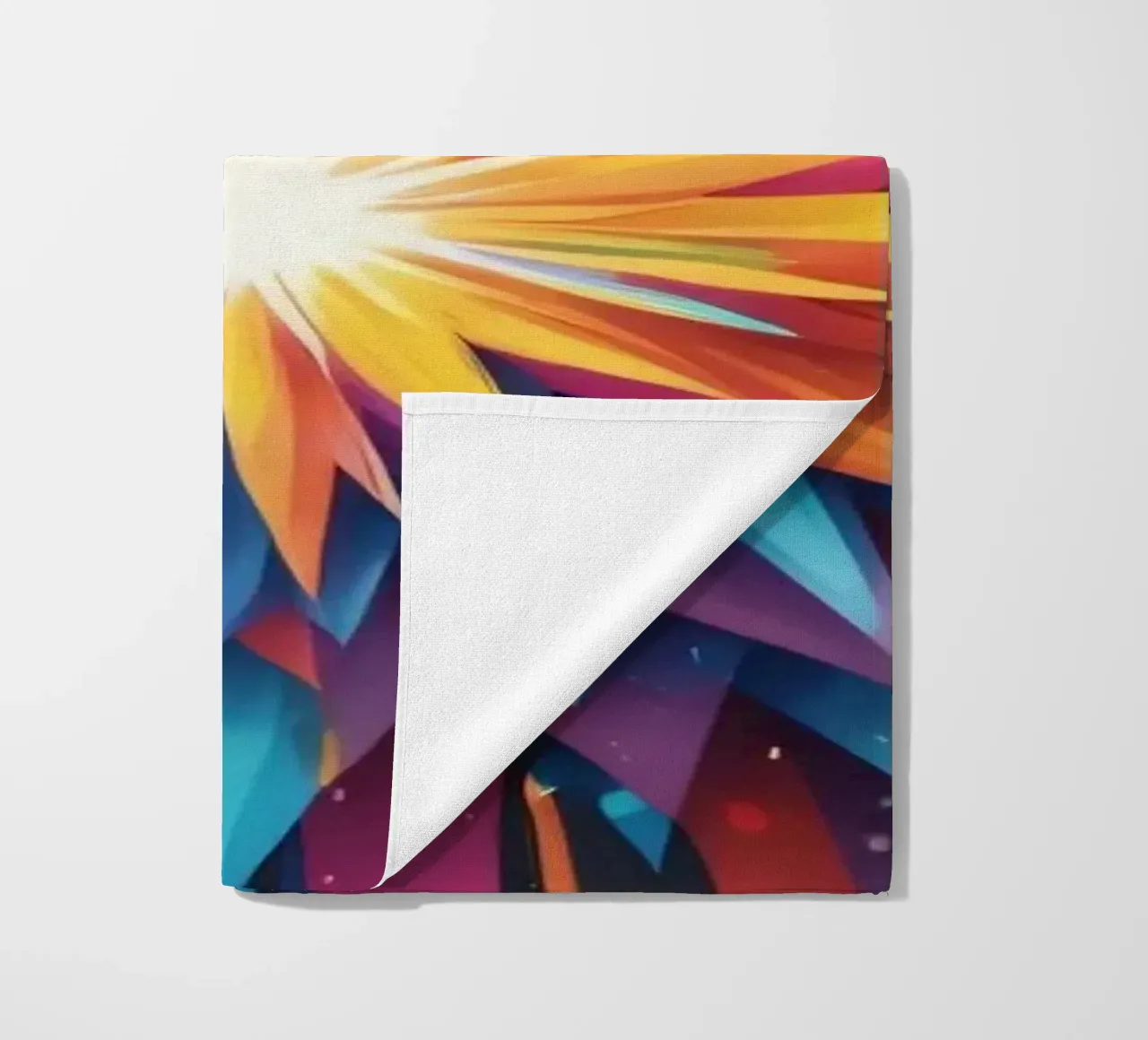 explosion of colors creating an abstract design for creative beach towel by DesignDoodle