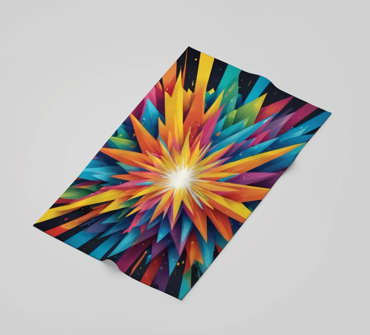 explosion of colors creating an abstract design for creative beach towel by DesignDoodle