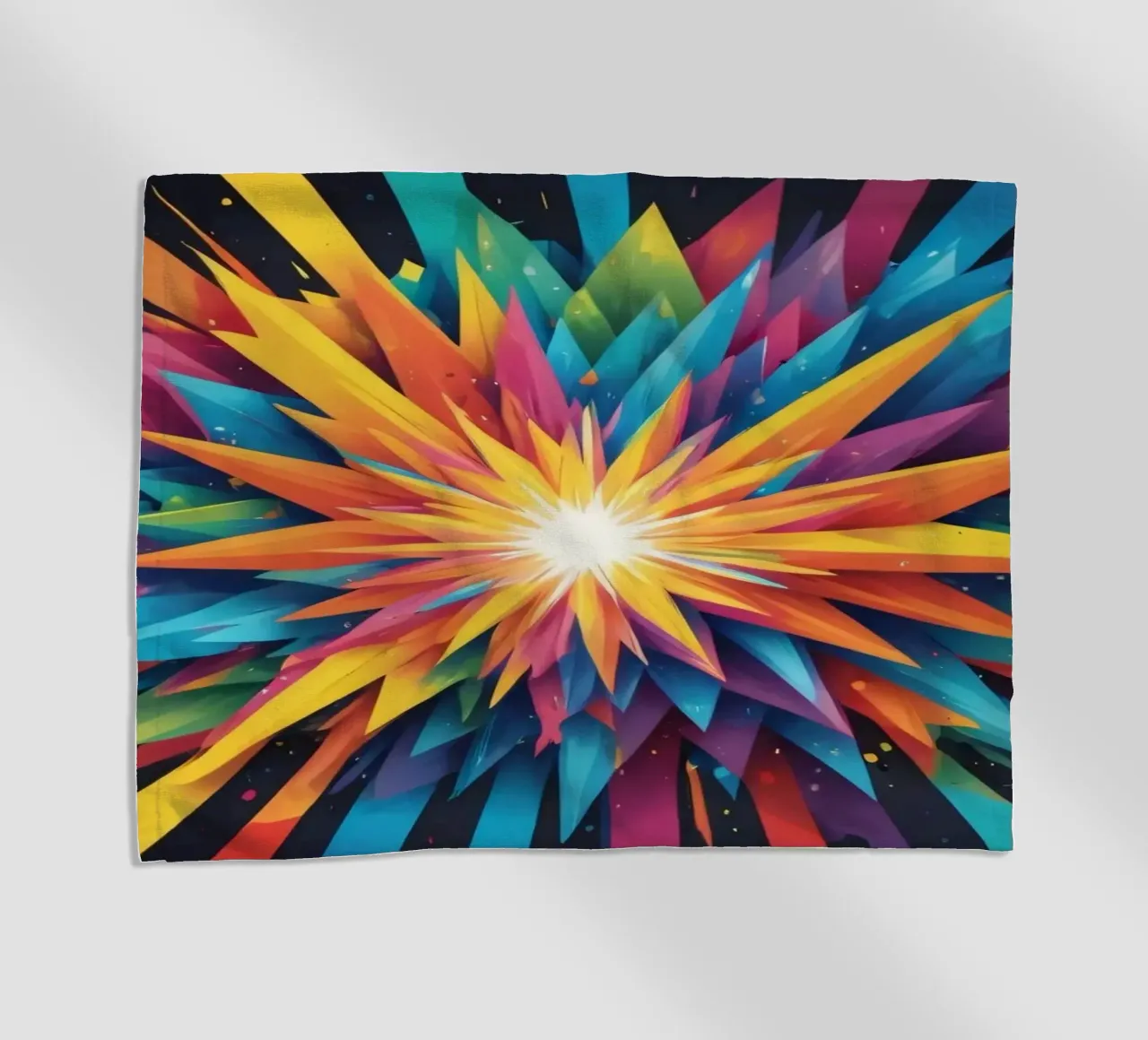 explosion of colors creating an abstract design for creative beach towel by DesignDoodle