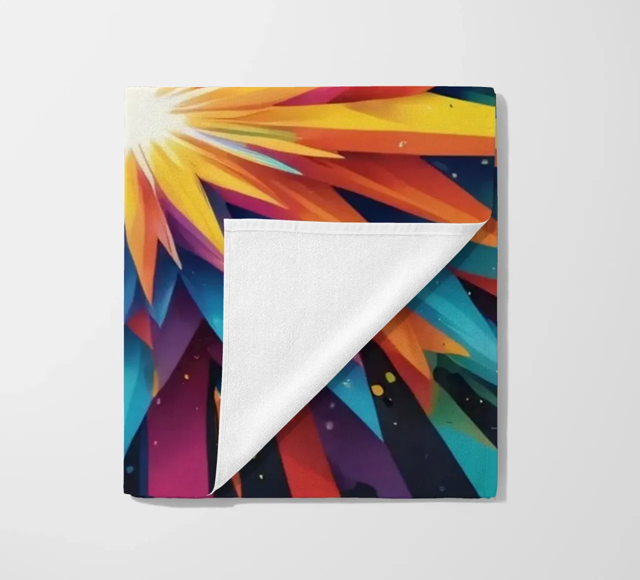 explosion of colors creating an abstract design for creative beach towel by DesignDoodle