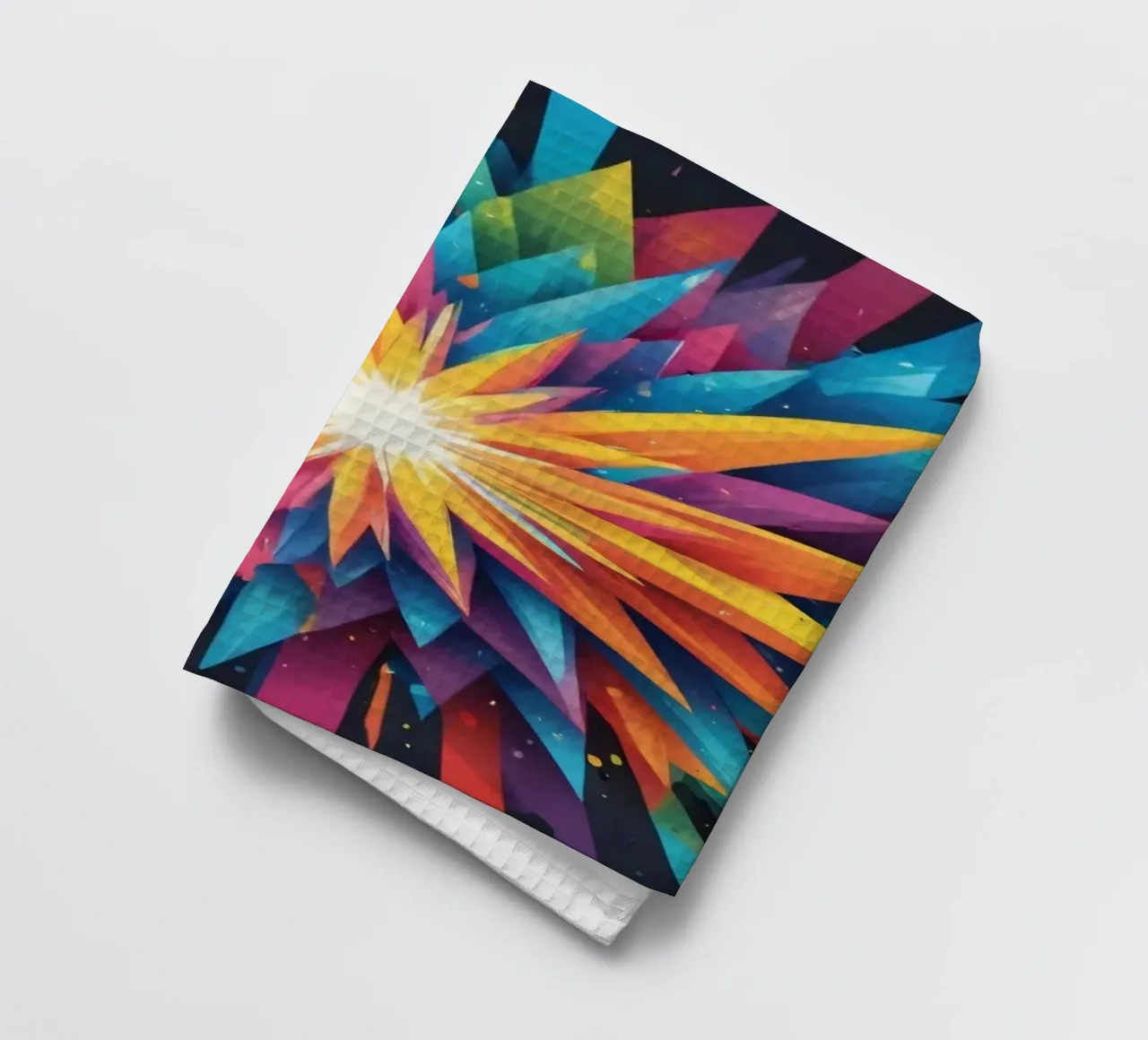 explosion of colors creating an abstract design for creative tea towel by DesignDoodle