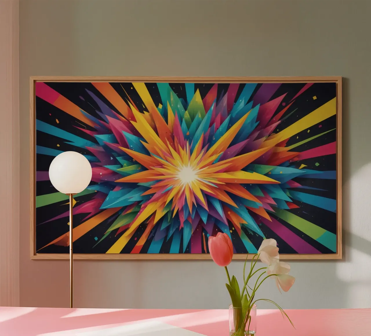 explosion of colors creating an abstract design for creative alu-dibond by DesignDoodle