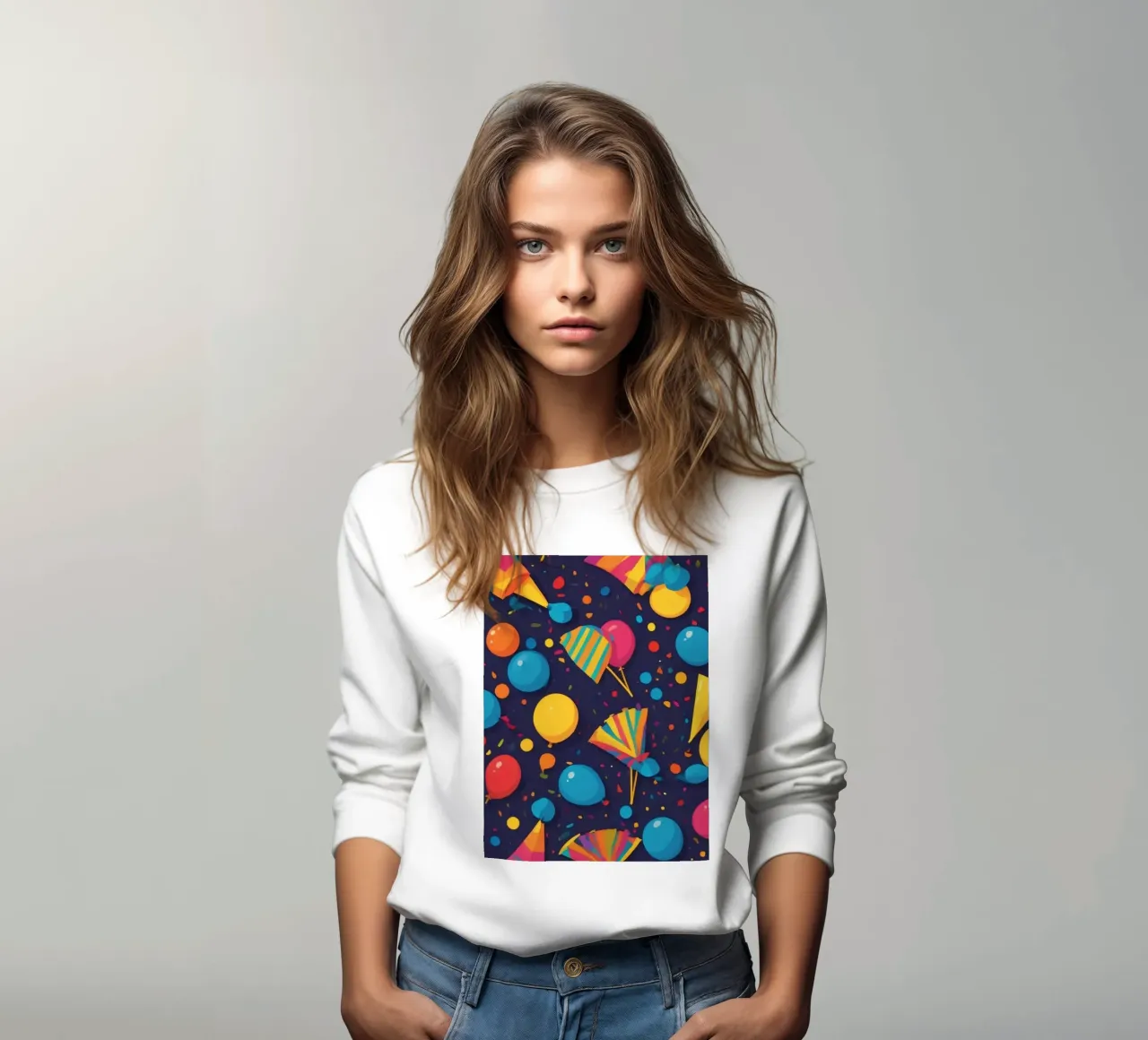 Disegno astratto e colorato con palloncini e coriandoli felpa da DesignDoodle