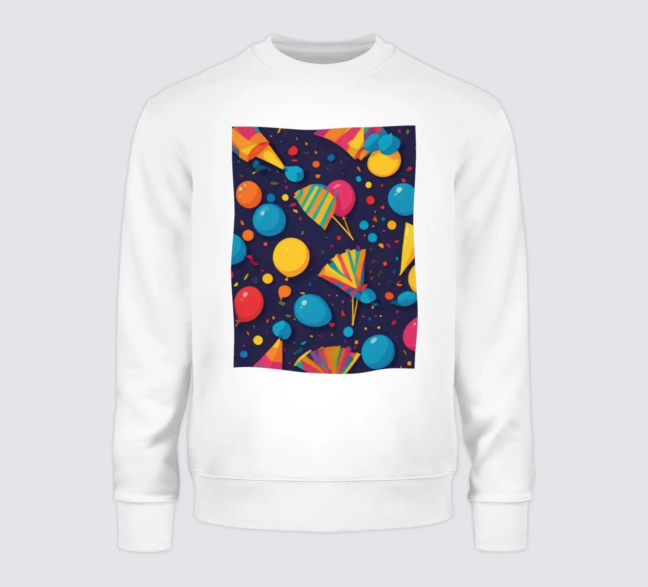 Buntes abstraktes Design mit Luftballons, Konfetti Sweatshirt von DesignDoodle