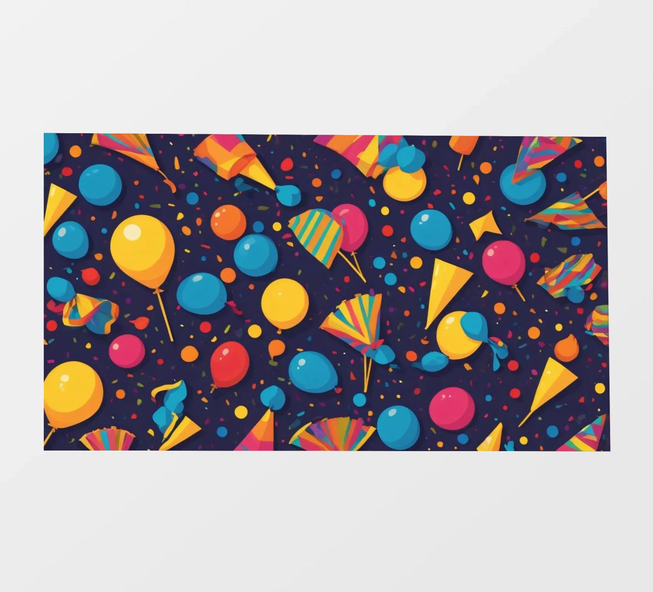 Buntes abstraktes Design mit Luftballons, Konfetti PVC Plane von DesignDoodle
