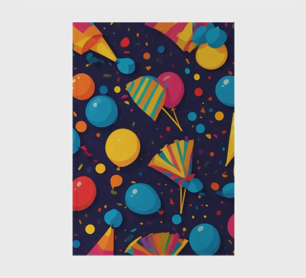 Kleurrijk abstract ontwerp met ballonnen, confetti notitieboek van DesignDoodle