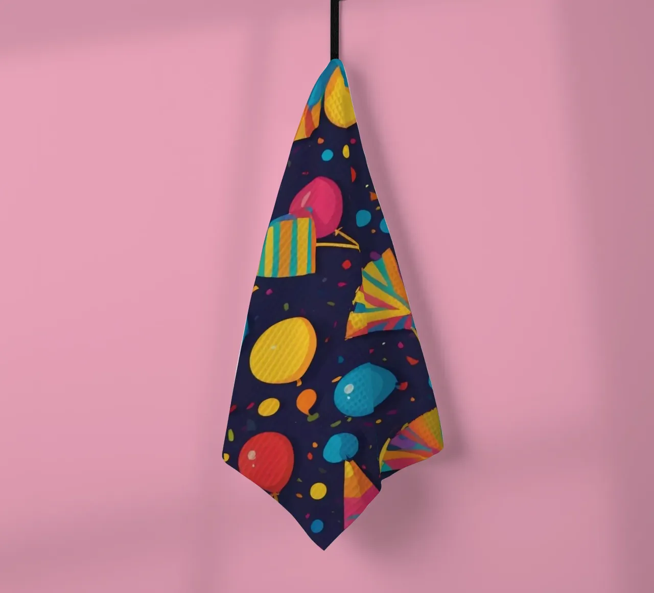 Disegno astratto e colorato con palloncini e coriandoli canovaccio da cucina da DesignDoodle