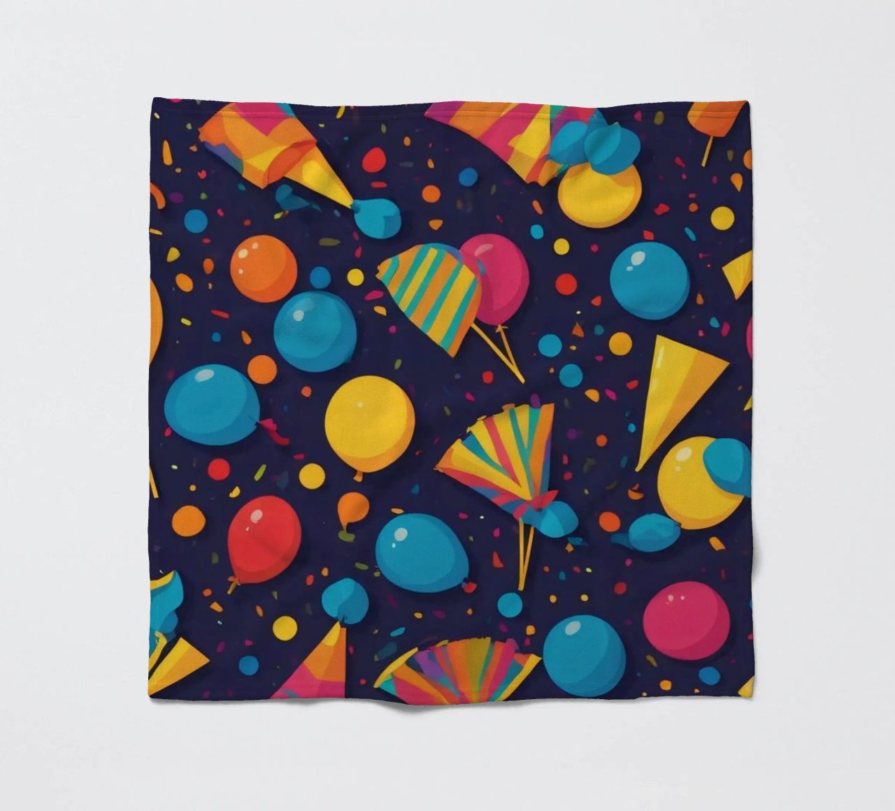 Buntes abstraktes Design mit Luftballons, Konfetti Fleecedecke von DesignDoodle