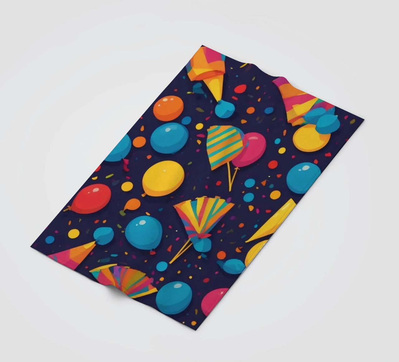 Buntes abstraktes Design mit Luftballons, Konfetti Fleecedecke von DesignDoodle