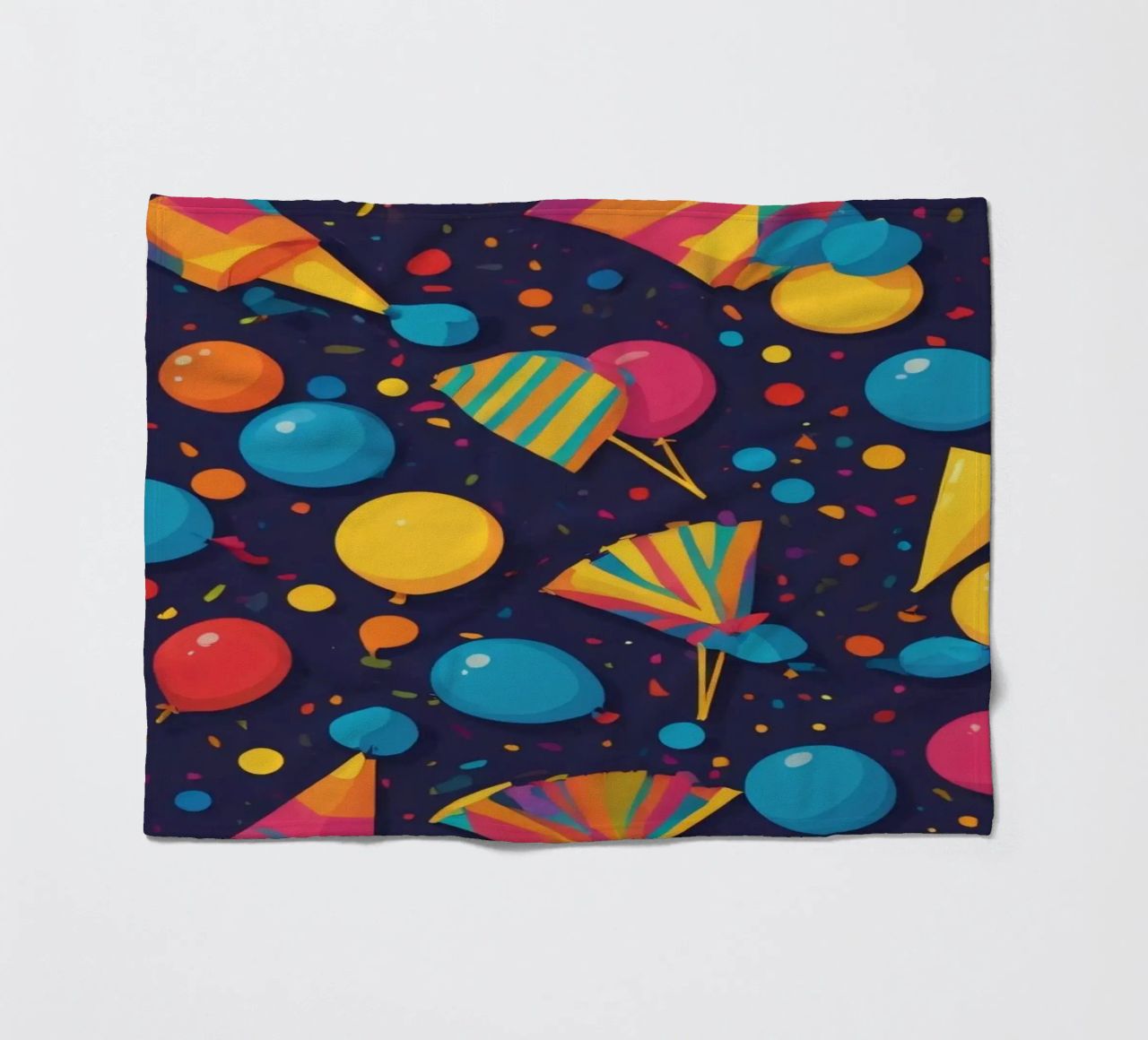 Buntes abstraktes Design mit Luftballons, Konfetti Fleecedecke von DesignDoodle