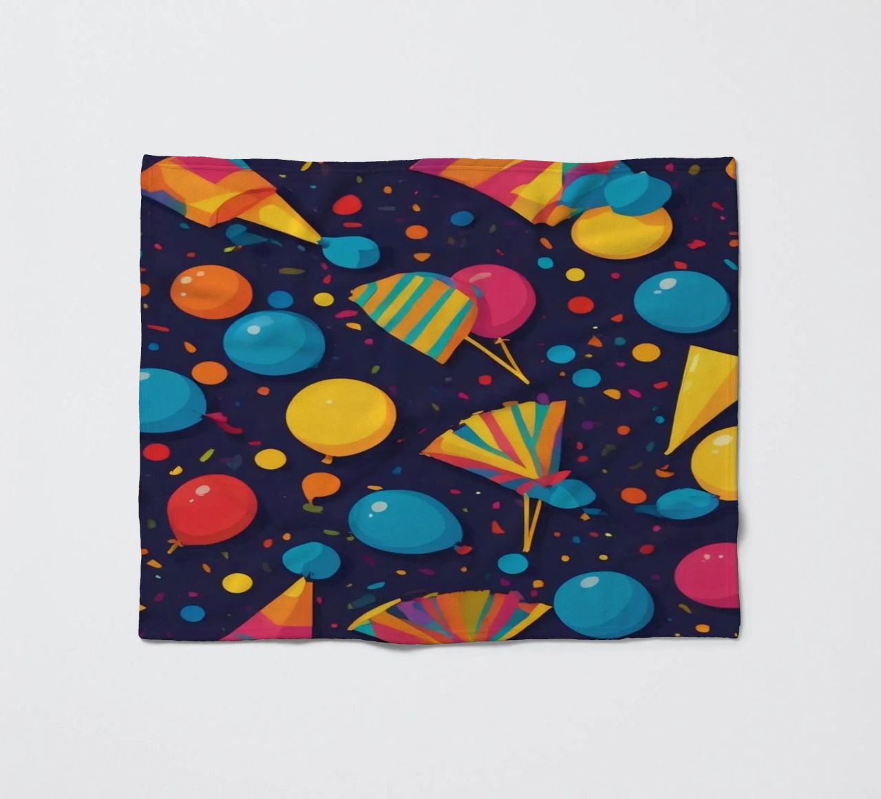 Buntes abstraktes Design mit Luftballons, Konfetti Fleecedecke von DesignDoodle