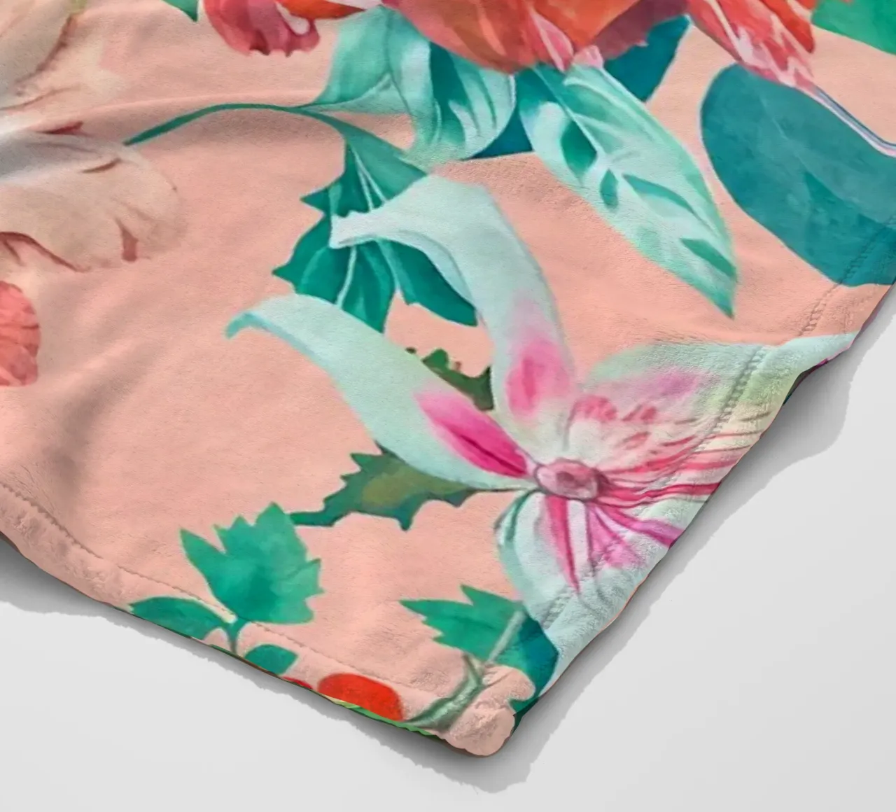 Fiori neo kitsch pastello retrò coperta in pile da Andrea Haase Floral Passion