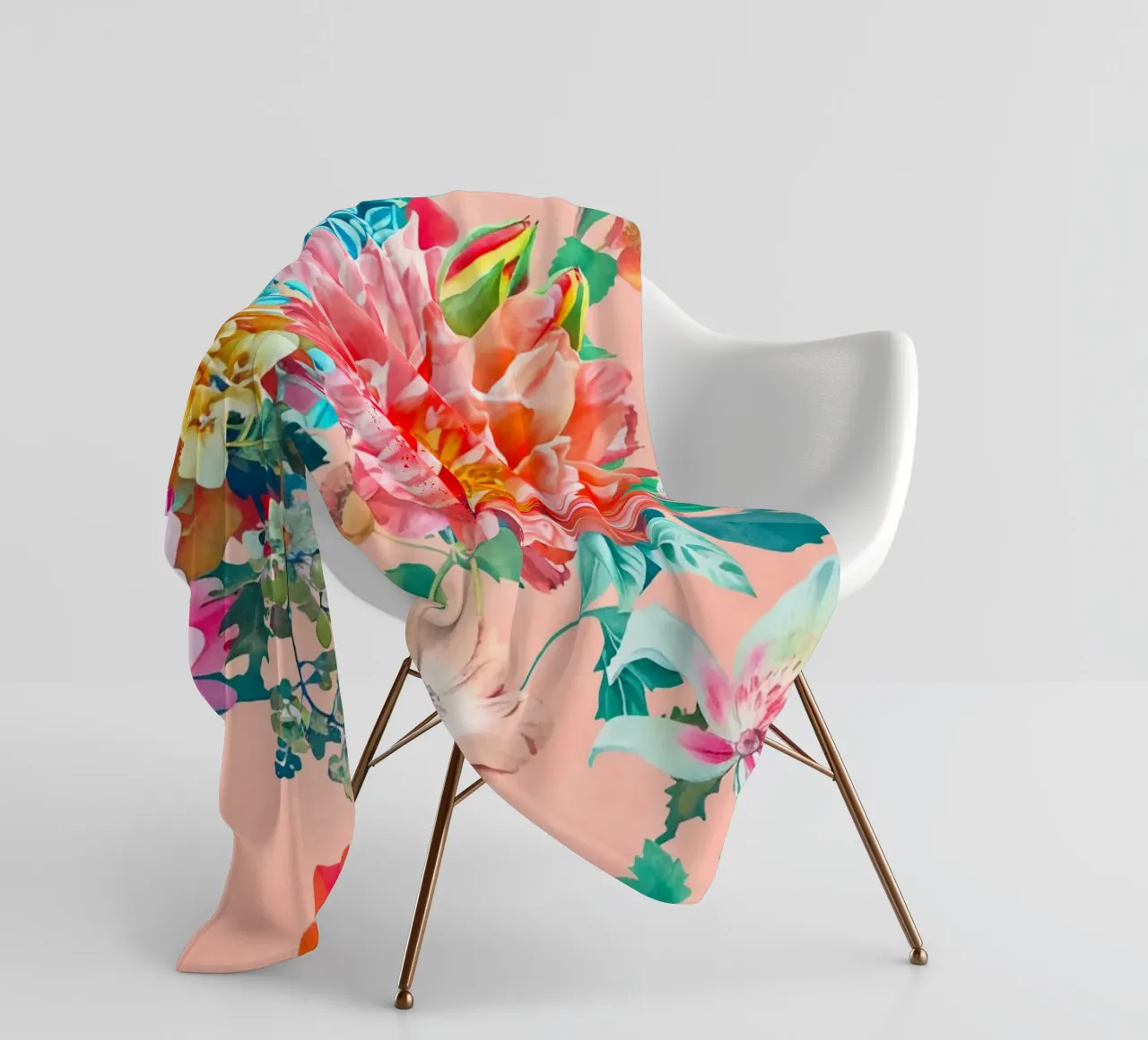 Fiori neo kitsch pastello retrò coperta in pile da Andrea Haase Floral Passion